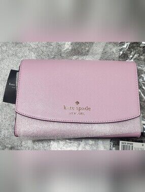 kate spade Pink Leather Logo Clutch